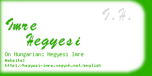 imre hegyesi business card